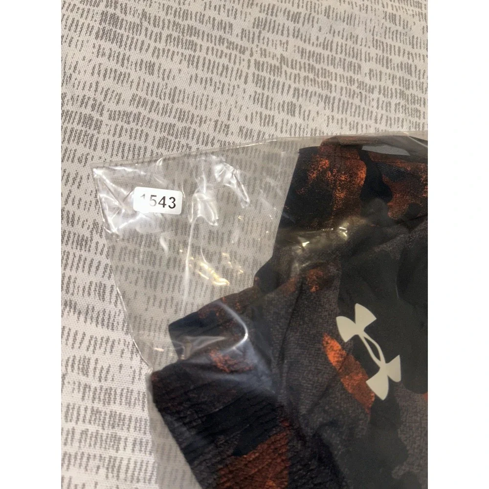 Under Armour Project Rock Shorts Mens 2XL Orange Black Camo Athletic Gym